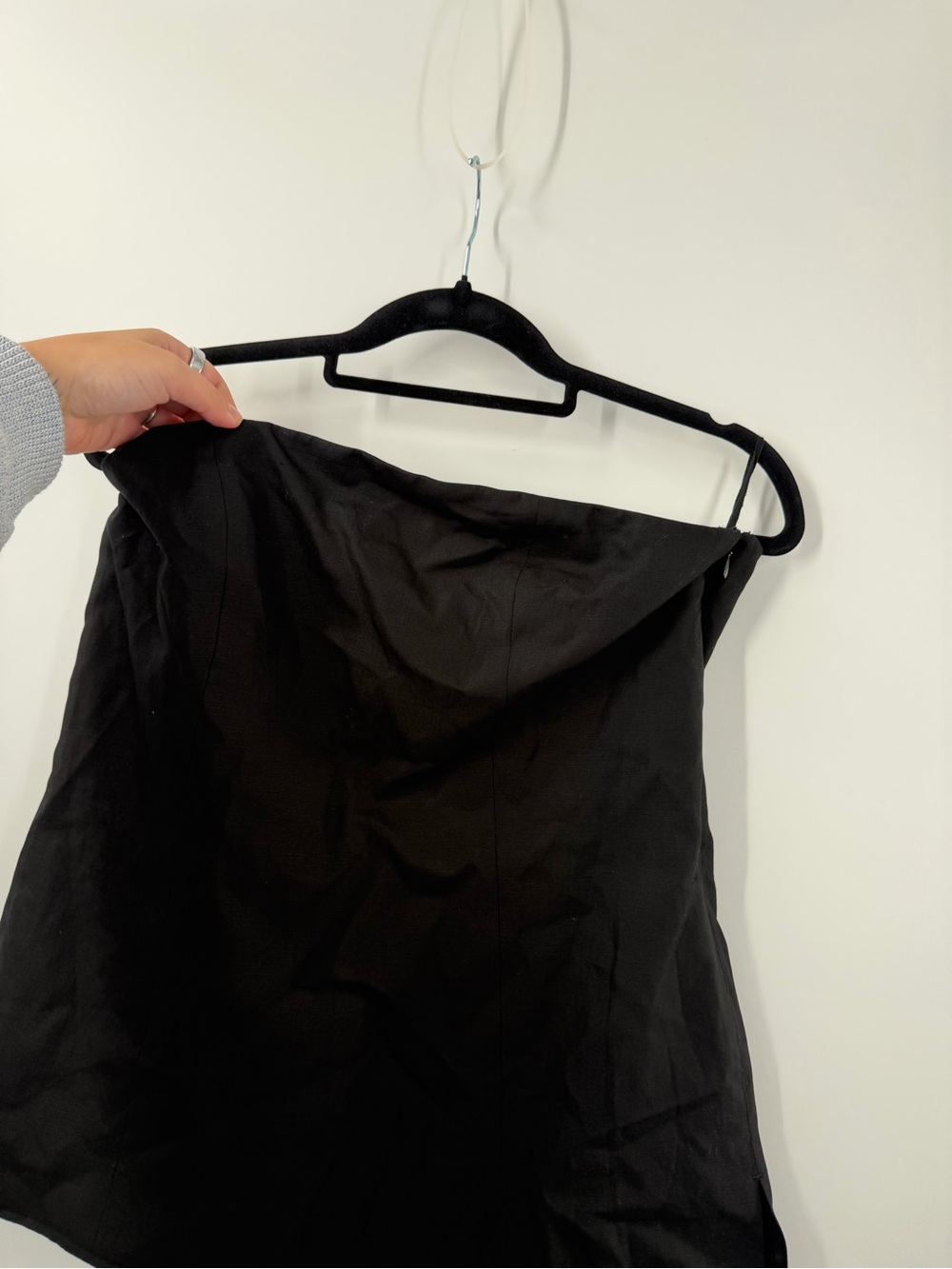 COS Black Linen Lyocell Bandeau Corset Top - Picture 3 of 9